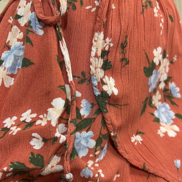 American Eagle Shorts Skirt Floral Flowy Fall Vintage Y2K Culotte India Elastic - Picture 12 of 12